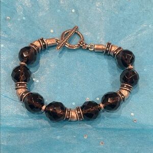Silpada Brown and Silver Beaded Bracelet
